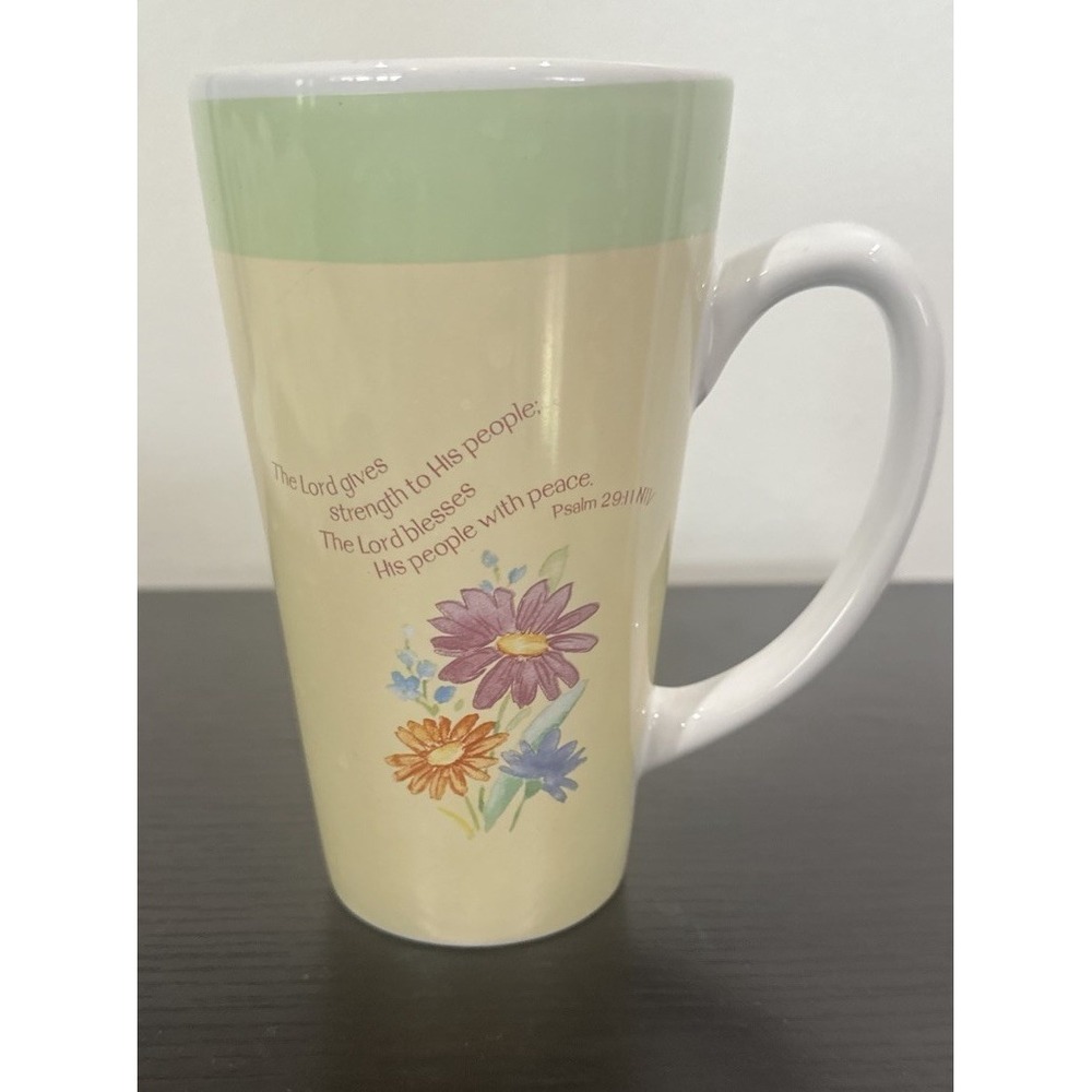 Dayspring Religious Coffee Mug Inspirational Sentiment Psalm 29 Strength Peace